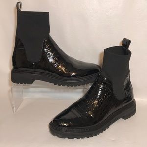 Loeffler Randall Glossy Black Ankle Booties